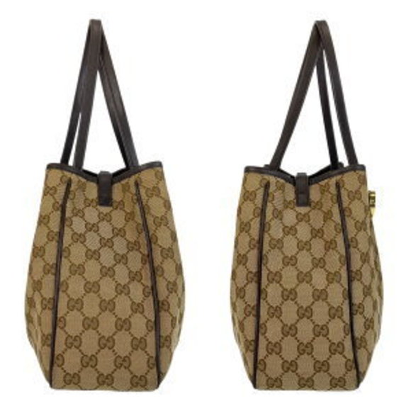 GUCCI Beige Brown GG Tote Bag - Picture 5 of 9